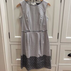 Brooks Brothers Blue and White Striped Midi Dress